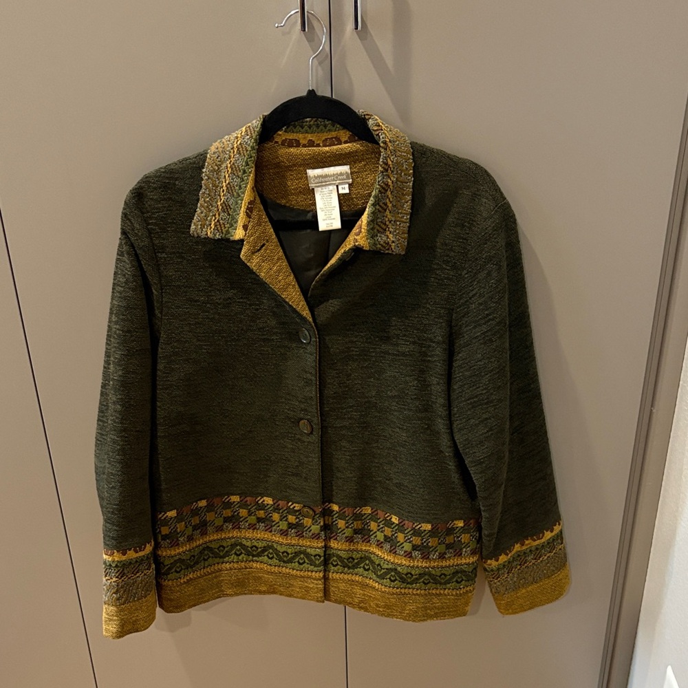 Coldwater Creek Mustard and Brown Casual Suit Jacket